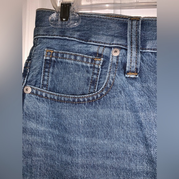 Madewell Rigid Denim A-Line Raw edge Skirt size 24 - Picture 2 of 11